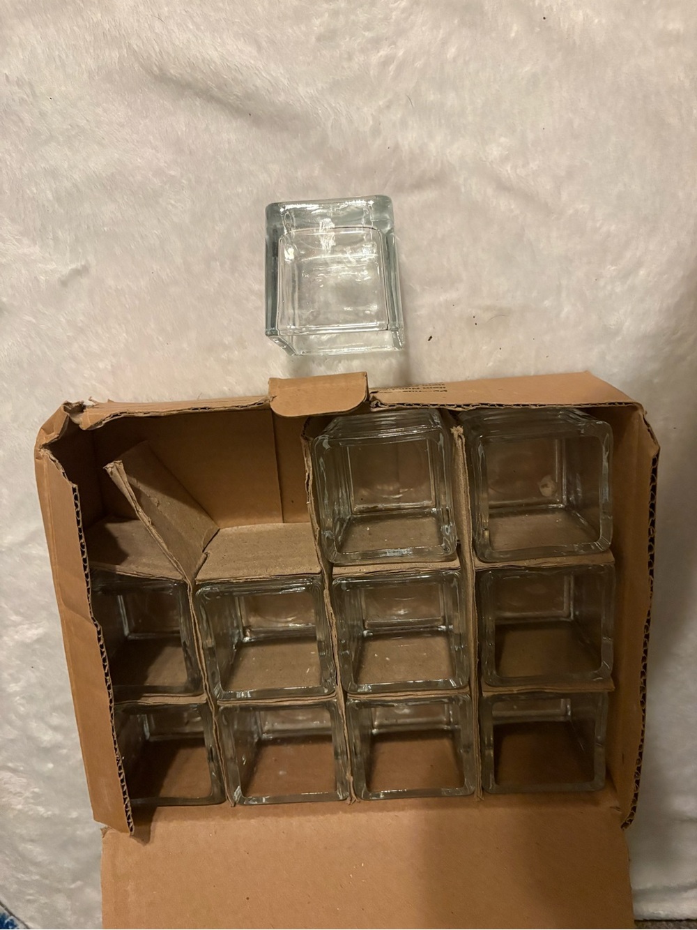 Clear Glass Square Storage Jars - Set of 11